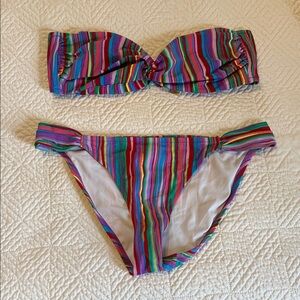 Victoria's Secret Multicolor Striped Bikini